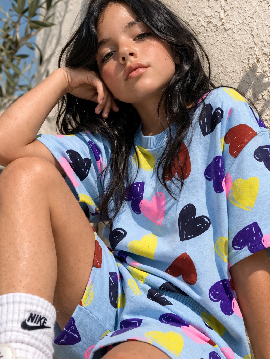 Blue Love Burst Oversized Cord Set