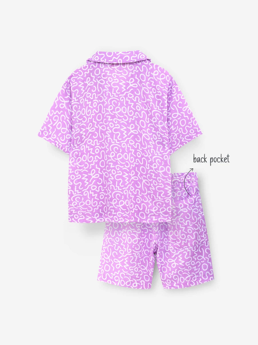 Pure Linen: Purple Safari Cord Set